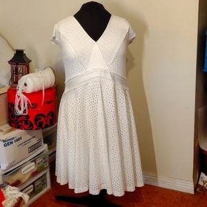 White lace midi dress